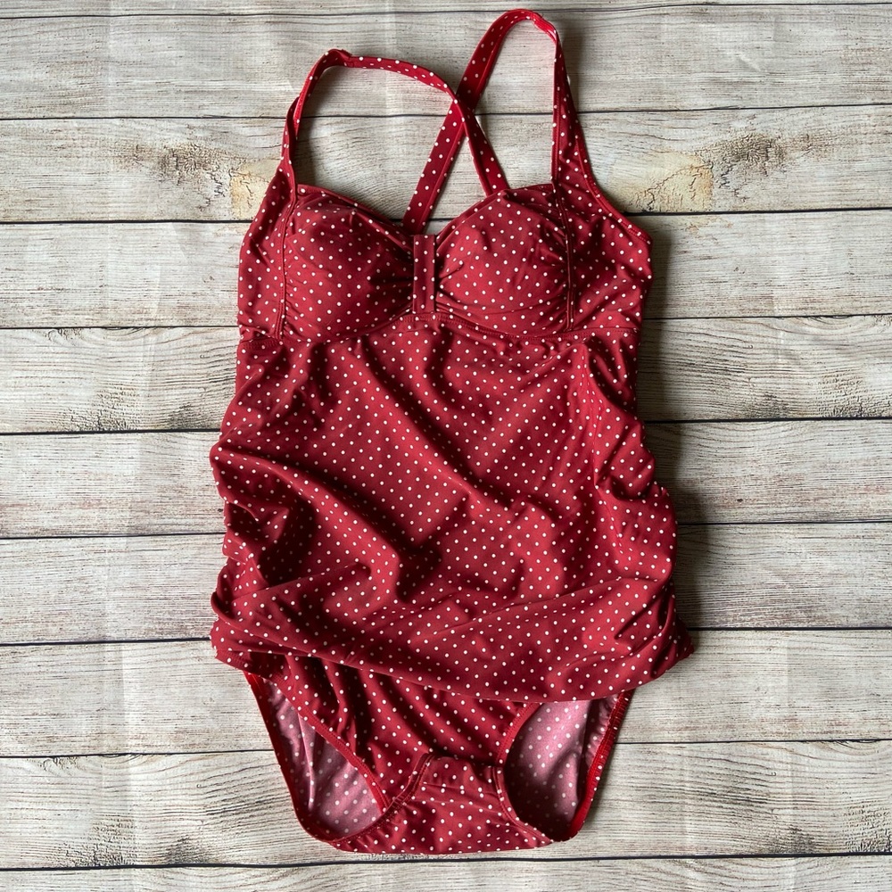 Motherhood Maternity Polkadot Swimsuit Medium